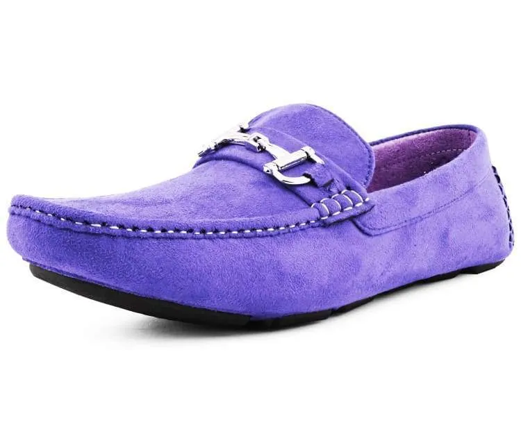 Amali Walken Men's Suede Driving Loafers Lavender Luxe