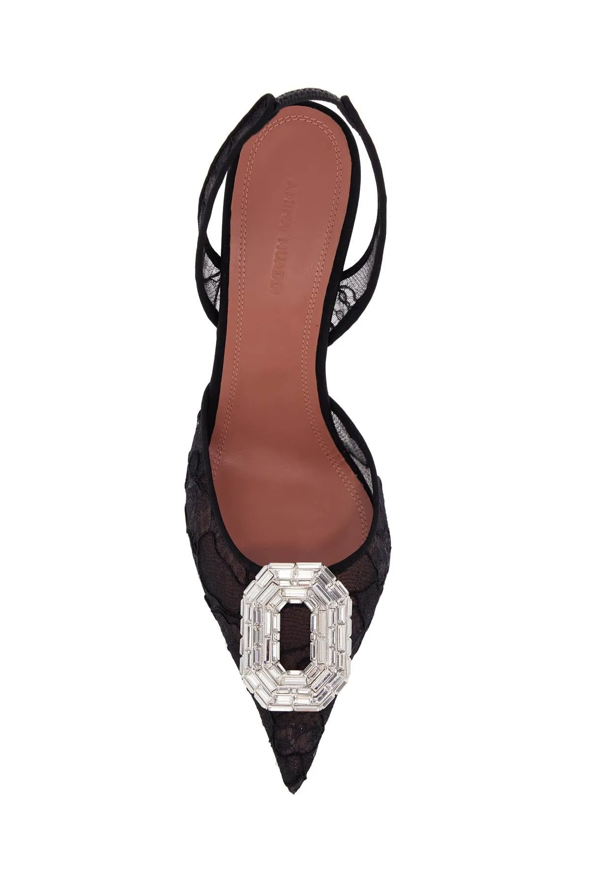 Amina Muaddi Camelia Lace Slingback Pumps