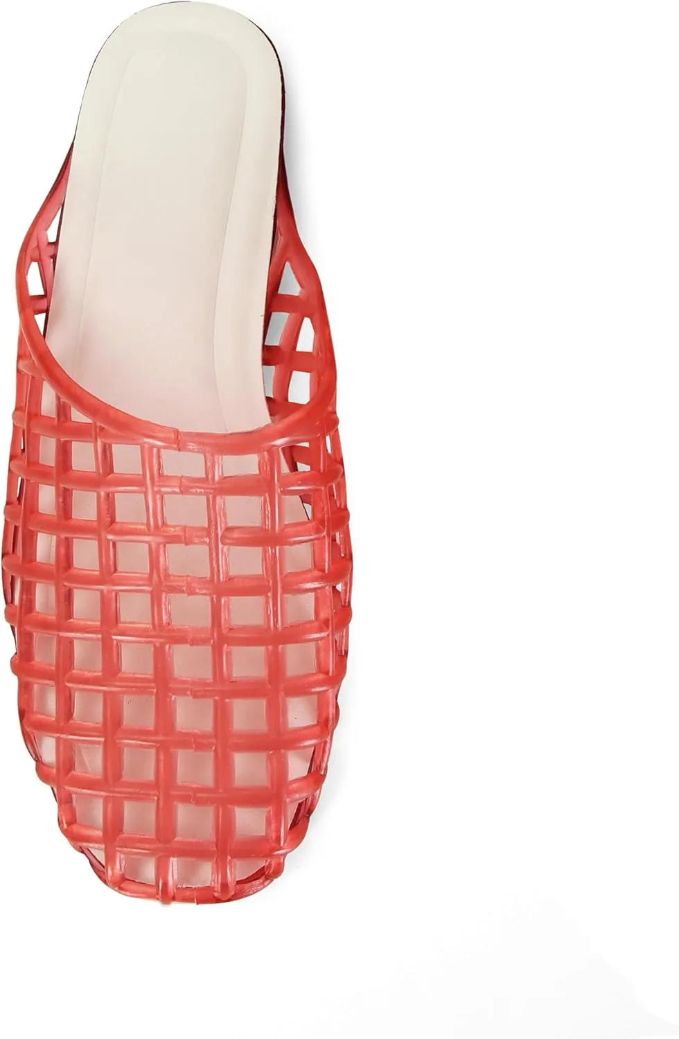 Clear Jelly Flats for Women Closed Toe Mesh Hollow Jellies Mule Sandals Slip On Jelly Slides Casual Comfortable Summer Beach Slipper Sandals