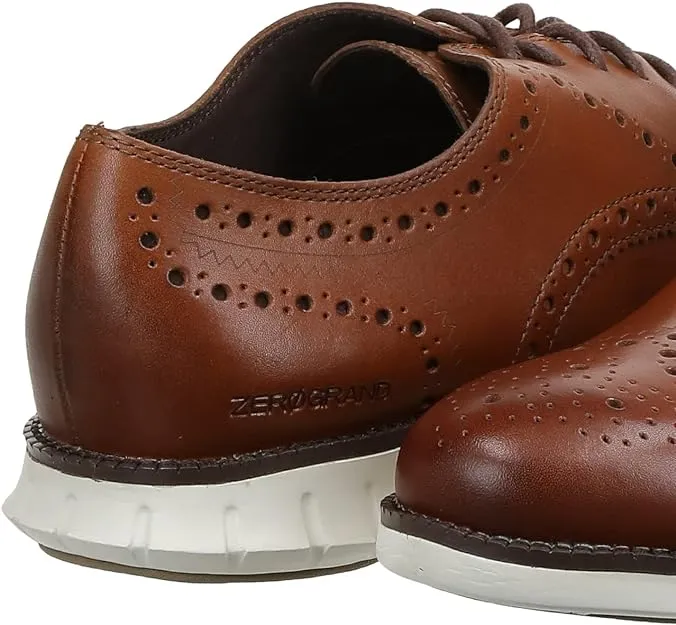 Cole Haan Zerogrand Wing Oxfords British Tan Perforated Leather Lace-Up Sneakers