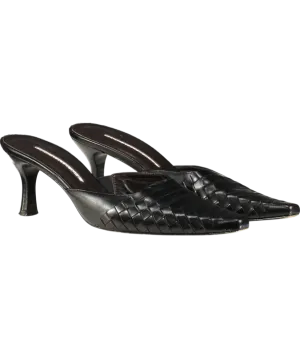 donald pliner Black Leather Mules UK 7 EU 40 👠