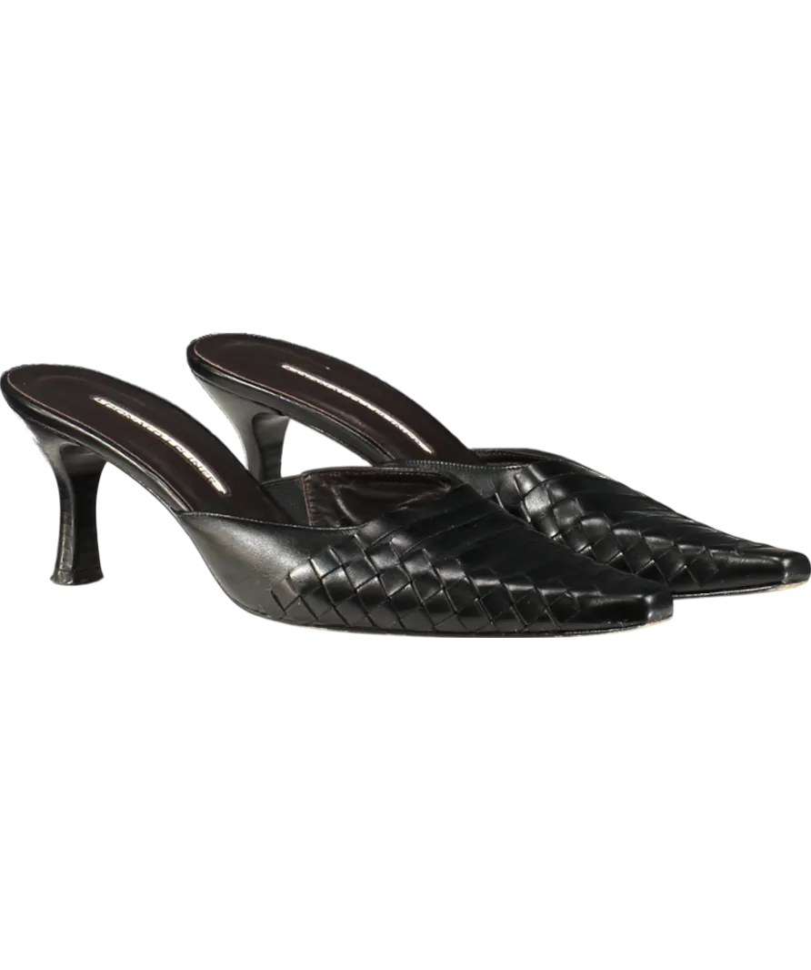 donald pliner Black Leather Mules UK 7 EU 40 👠