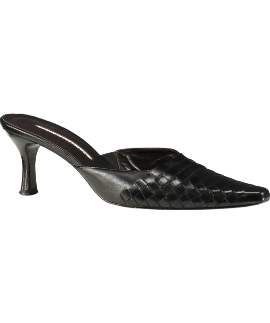donald pliner Black Leather Mules UK 7 EU 40 👠