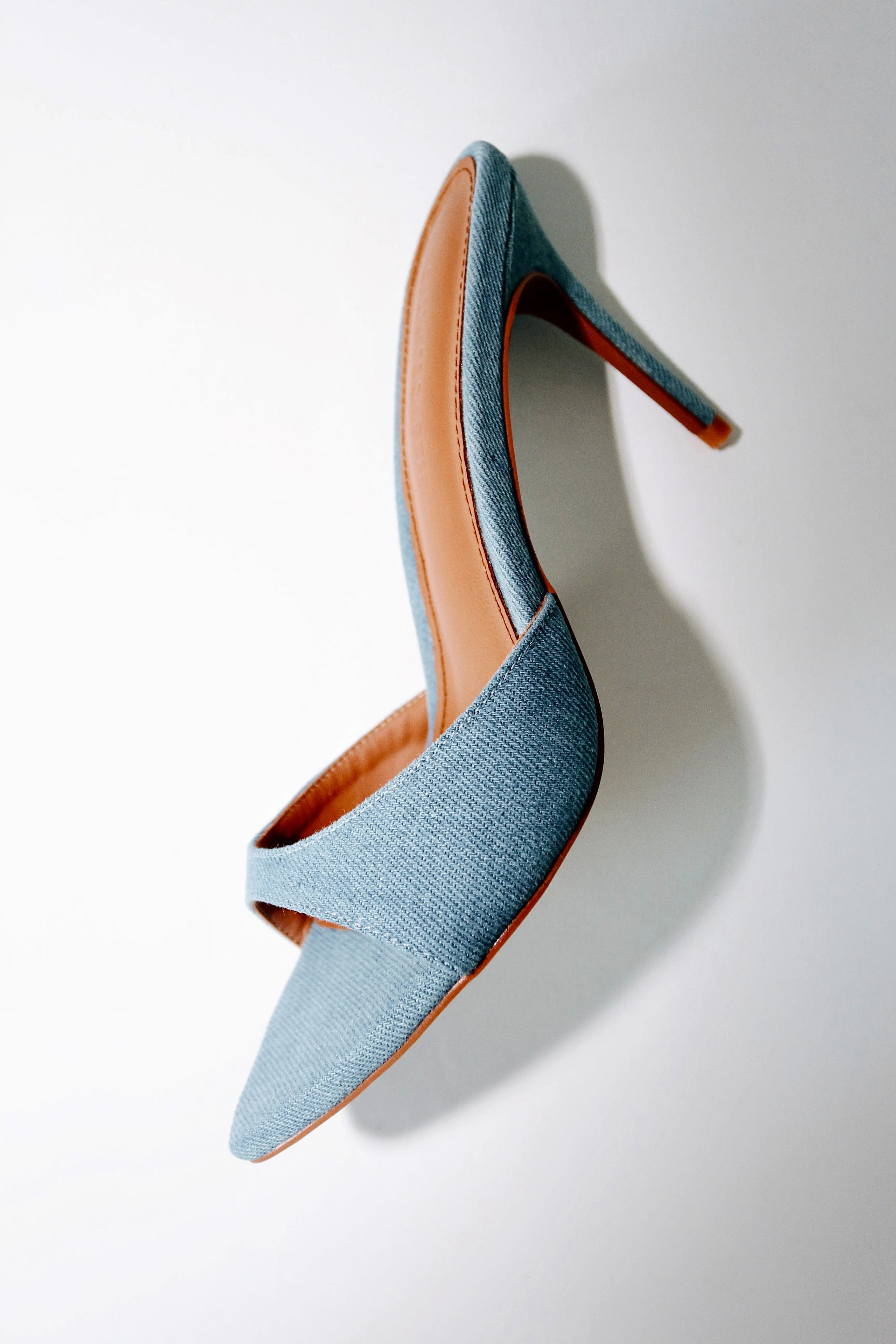 Gia Denim Vegan Mules 80 mm