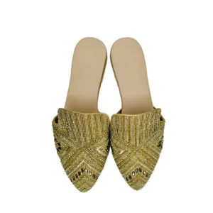 Golden Aura Flat Mules
