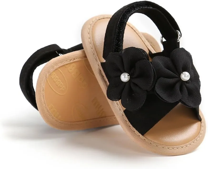 Infant Baby Boys Girls Sandals Summer Baby Wedding Dress Flat Shoes Newborn Crib Shoes First Walkers Prewalkers Shoes