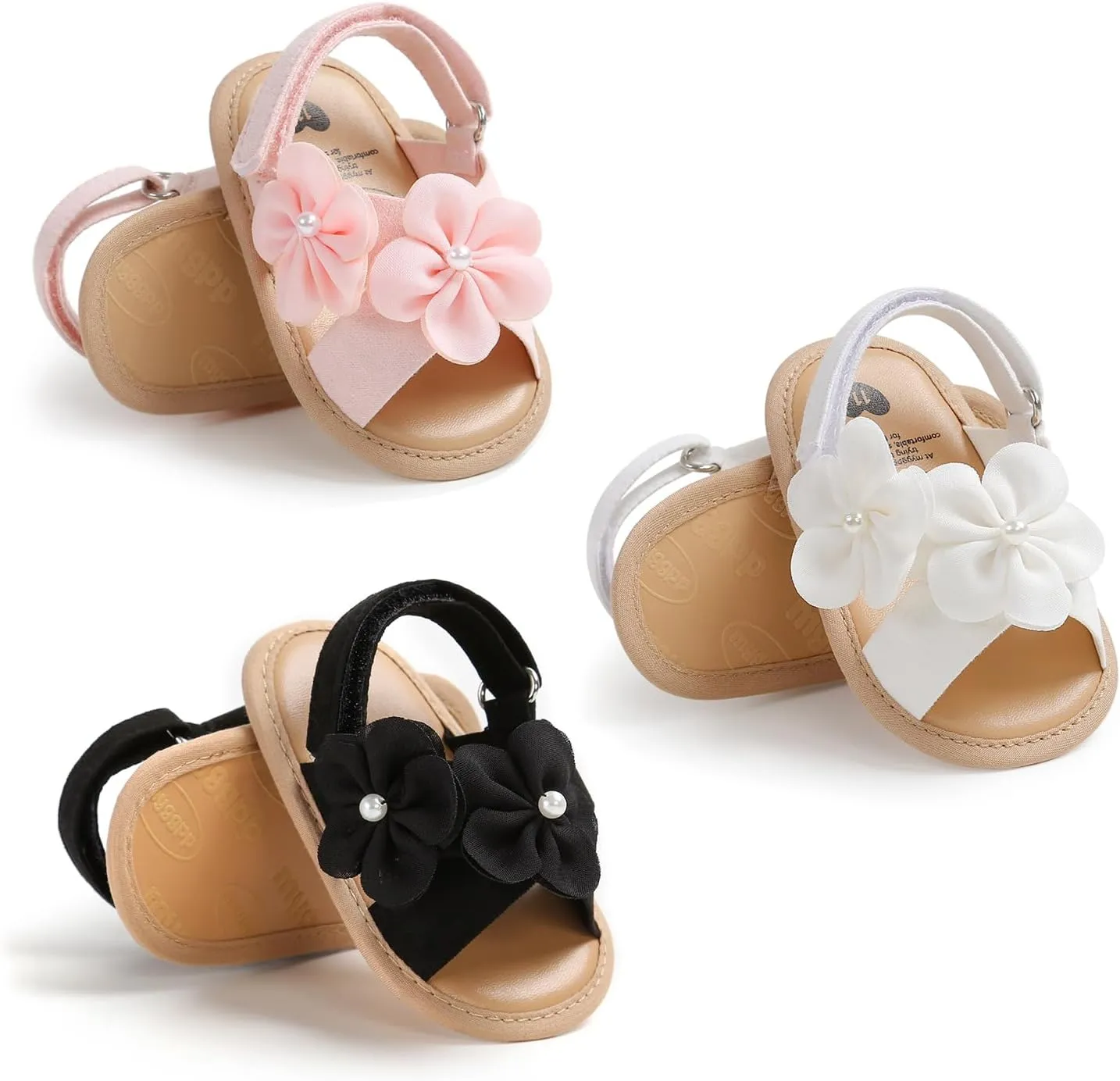 Infant Baby Boys Girls Sandals Summer Baby Wedding Dress Flat Shoes Newborn Crib Shoes First Walkers Prewalkers Shoes