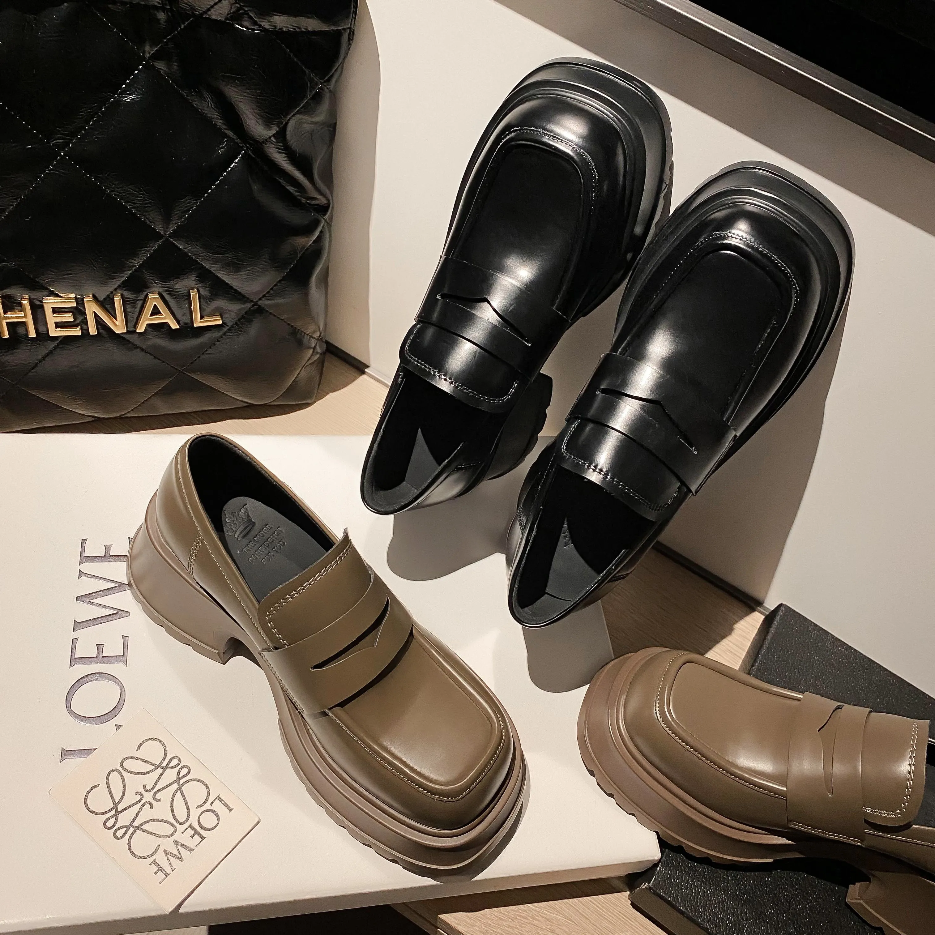 Kori Leather Platform Penny Loafers