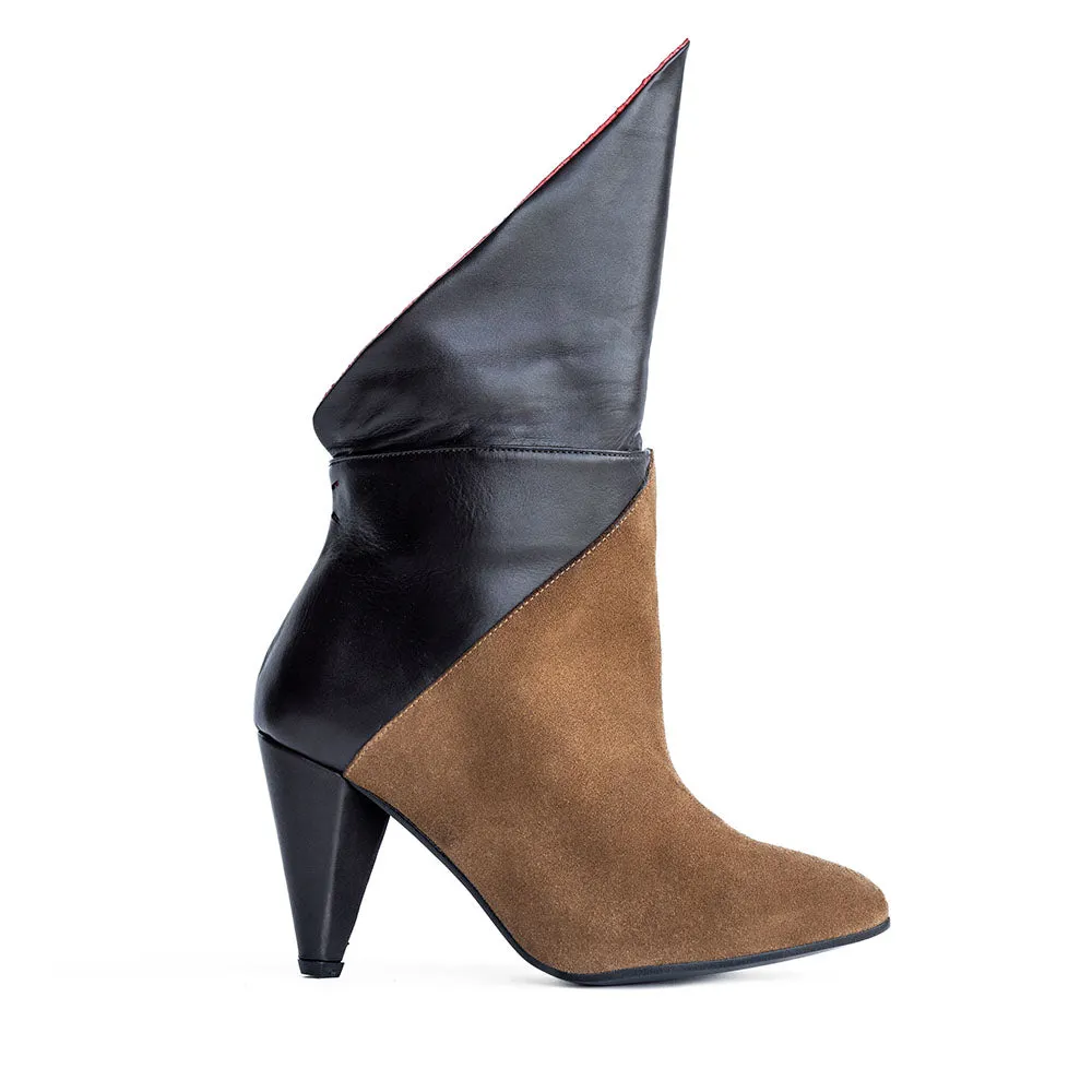Lise Cognac - Chocolate brown - mixed Coral Red