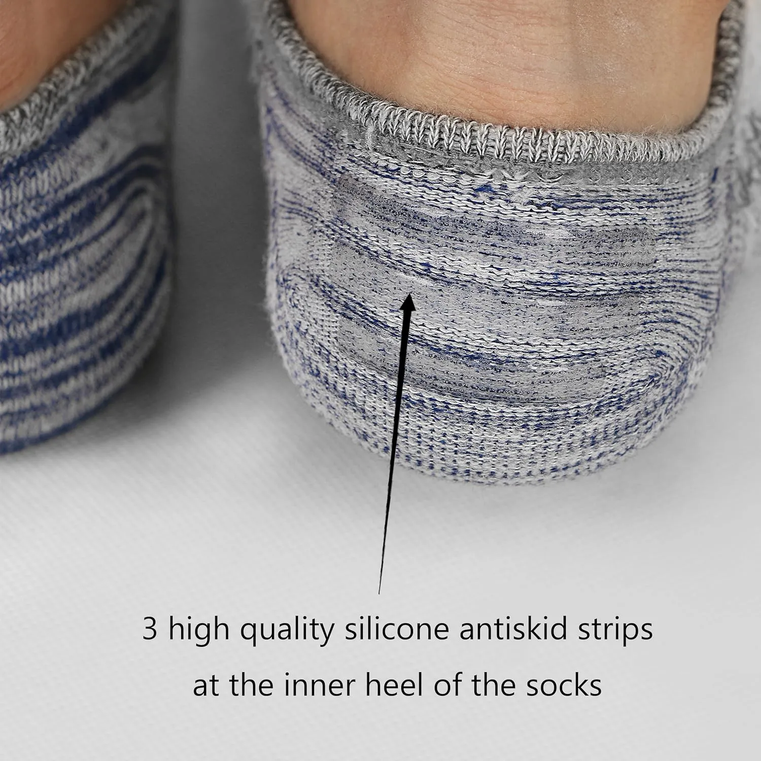 Mottee&Zconia No Show Sock Low Cut Ankle Short Socks for Men Basic Casual Anti-skid Cotton Socks with Non Slip Grips