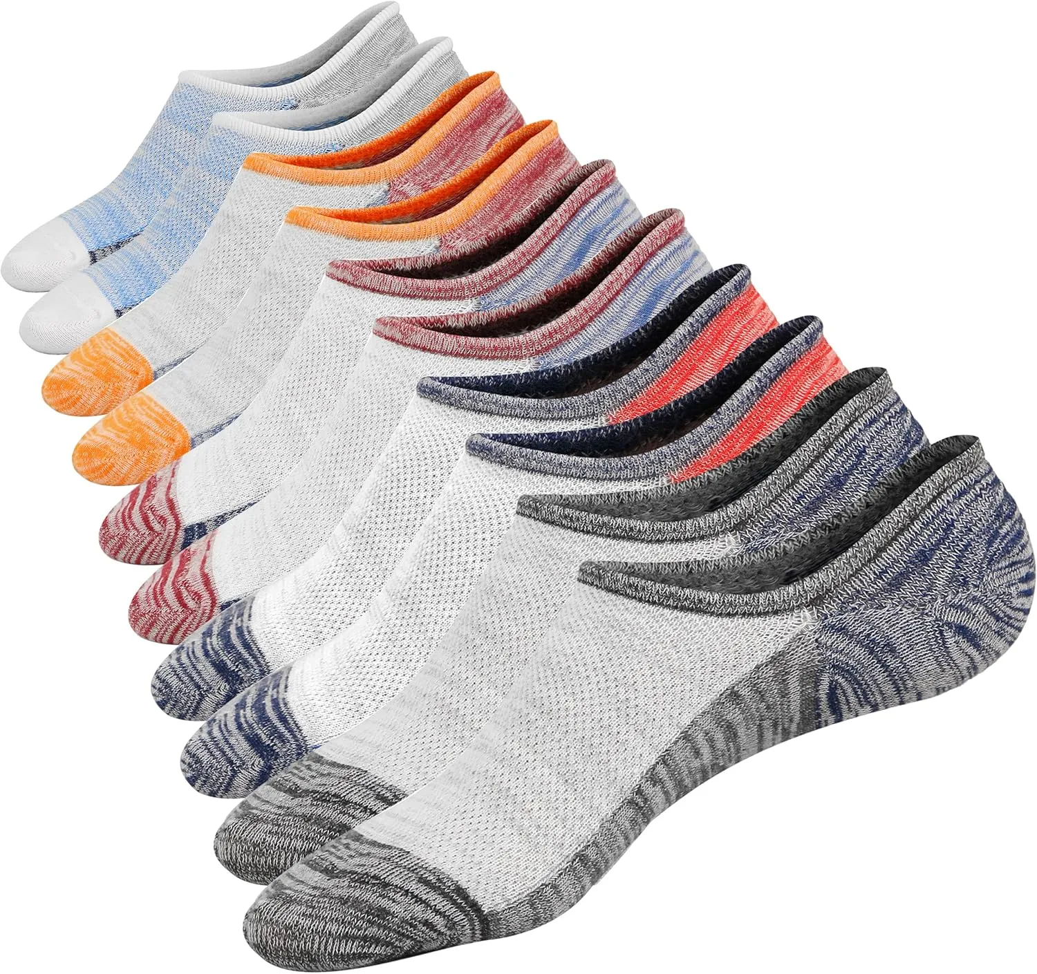 Mottee&Zconia No Show Sock Low Cut Ankle Short Socks for Men Basic Casual Anti-skid Cotton Socks with Non Slip Grips