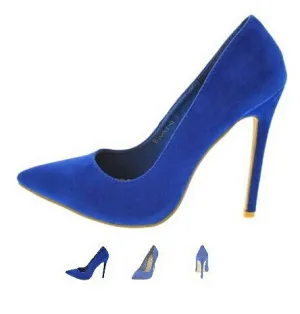 Ricky Blue Single Sole Pointed Toe Heel