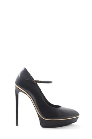 Saint Laurent Janis Mary-Jane Platform Leather Pumps