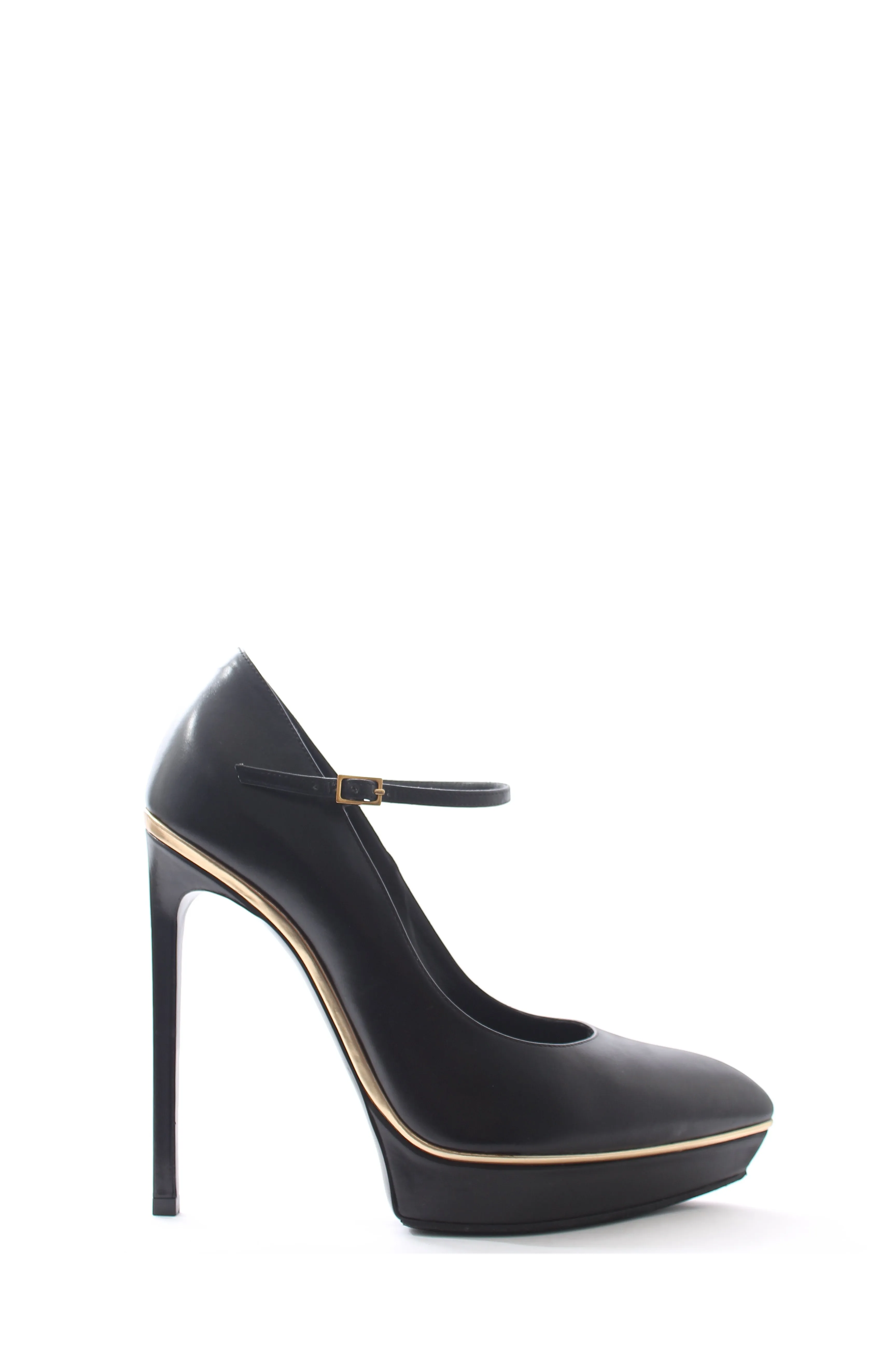 Saint Laurent Janis Mary-Jane Platform Leather Pumps