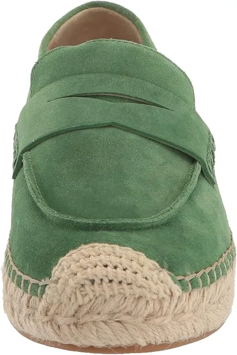 Sam Edelman Kai Thyme Green Slip On Rounded Toe Cork Detailed Espadrille Loafers