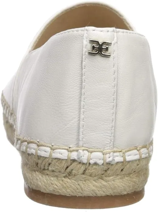 Sam Edelman Krissy White Black/Classic Rounded Cap Toe Slip On Espadrille Flats