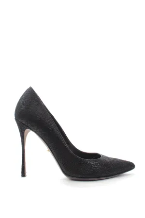 Sergio Rossi Textured Leather Pointed Pumps