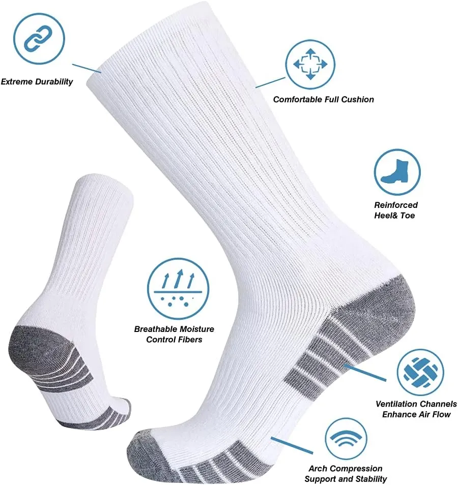 SoxDaddy Men??s 10Pack Athletic Socks,Comfy Cotton Full Cushion Casual Crew Socks
