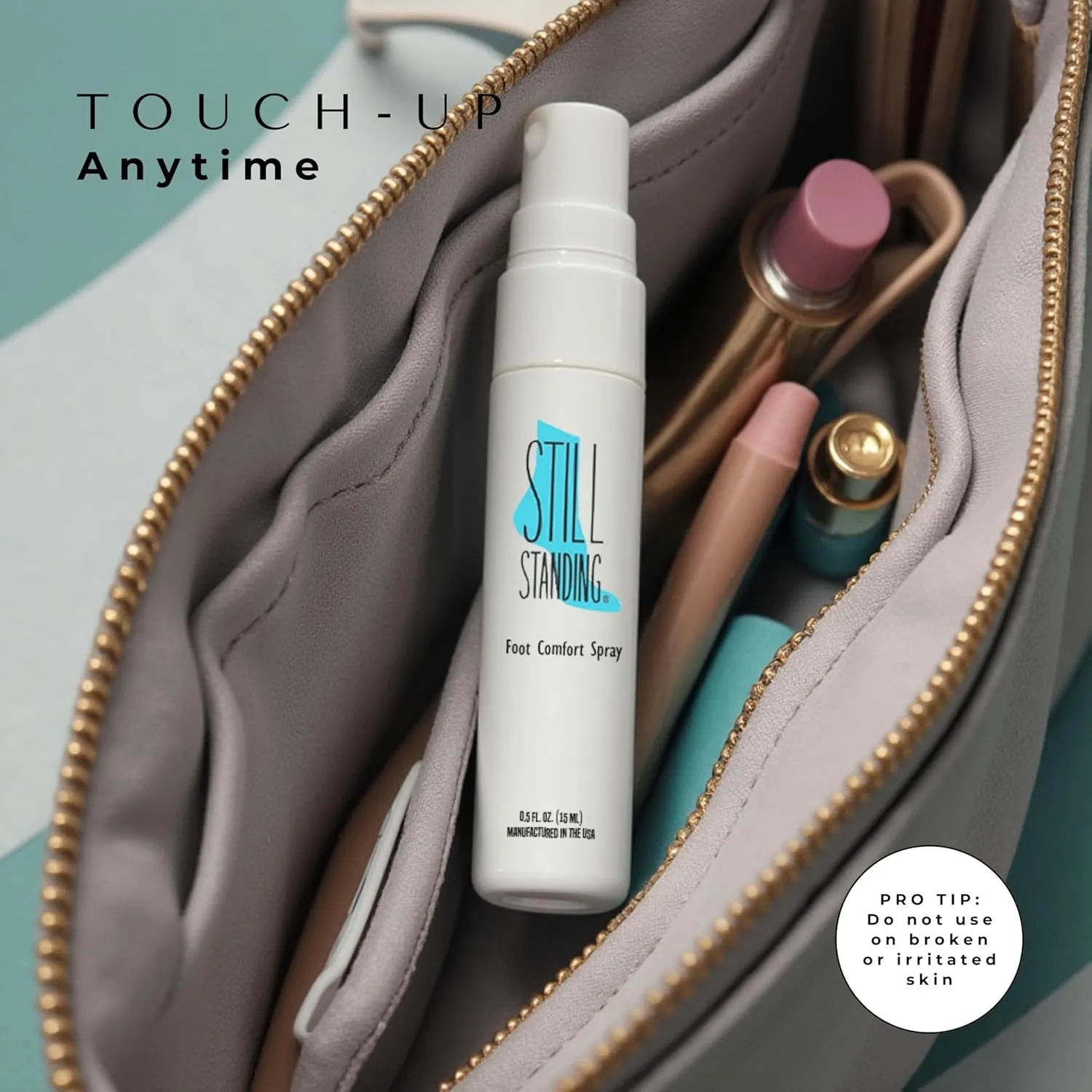 Still Standing Advance Formula Leakproof Total Comfort Set Made in USA, Cooling Menthol Foot Spray for High Heel Relief, Prevents Foot Discomfort, Footwear, Flats, Sneakers, Alternative to Inserts