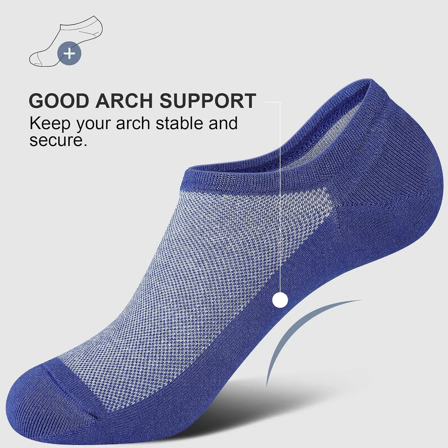 wernies No Show Socks Men, Low Cut Ankle Short Casual Cotton Socks with Non Slip Grips 6-10/11-13