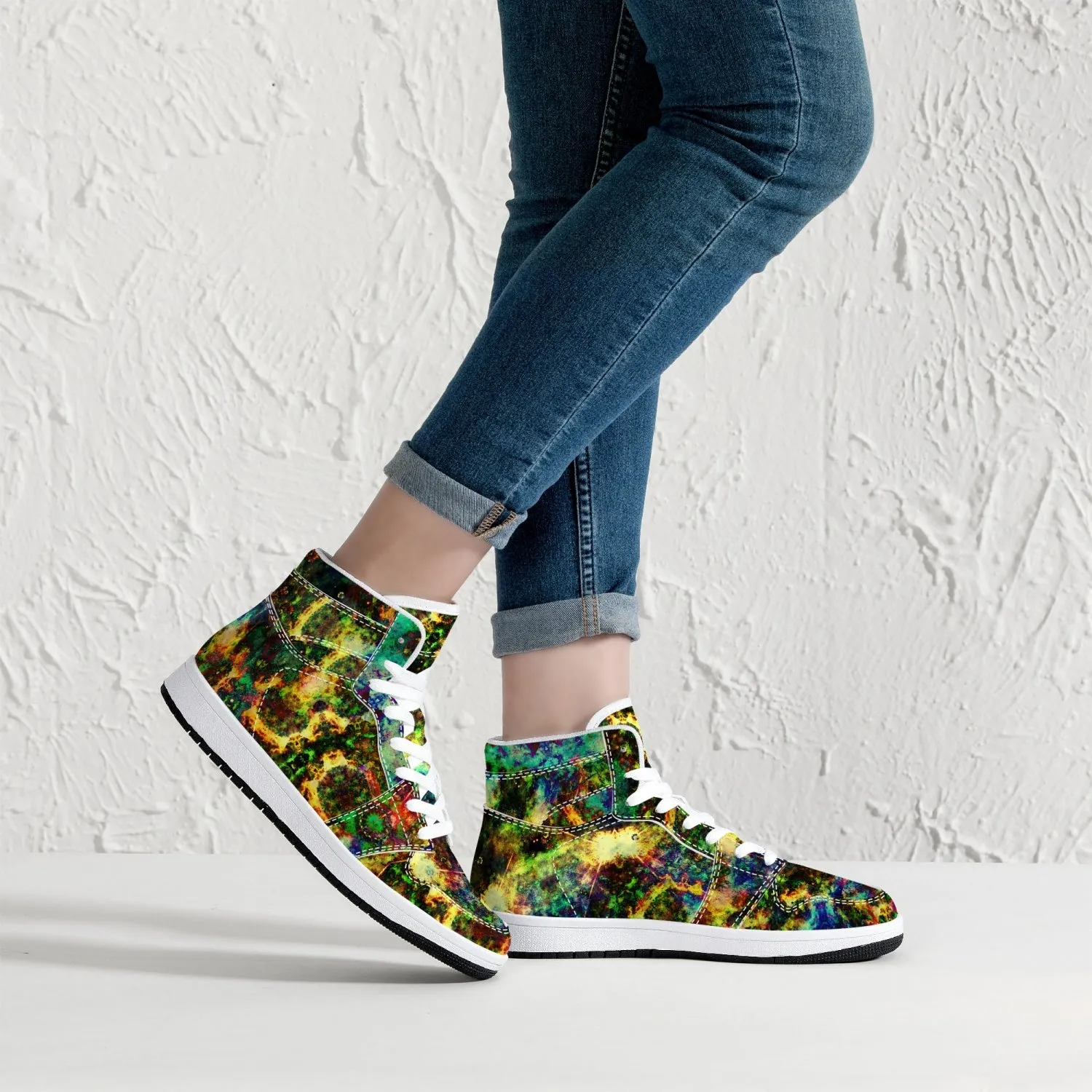 Xerxes Psychedelic Split-Style High-Top Sneakers