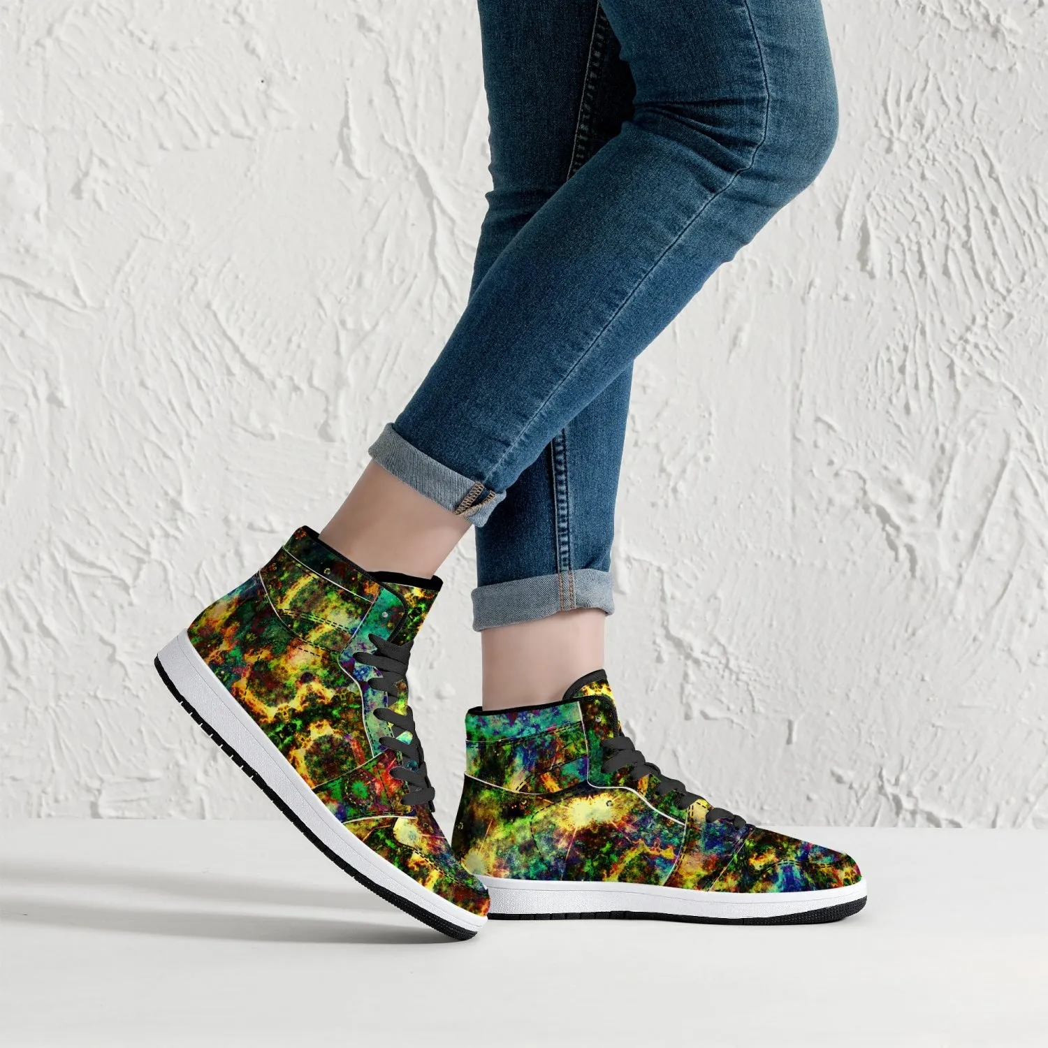 Xerxes Psychedelic Split-Style High-Top Sneakers