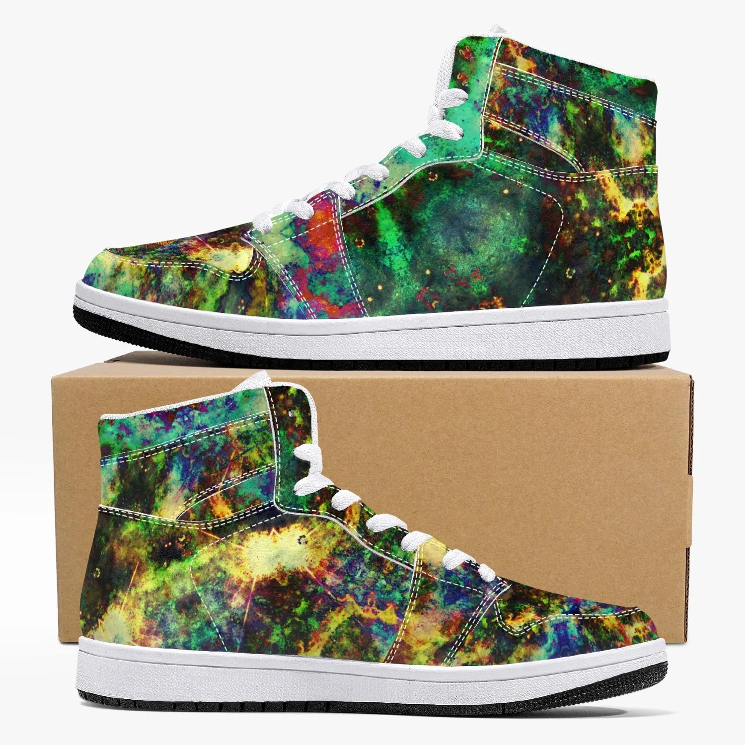 Xerxes Psychedelic Split-Style High-Top Sneakers