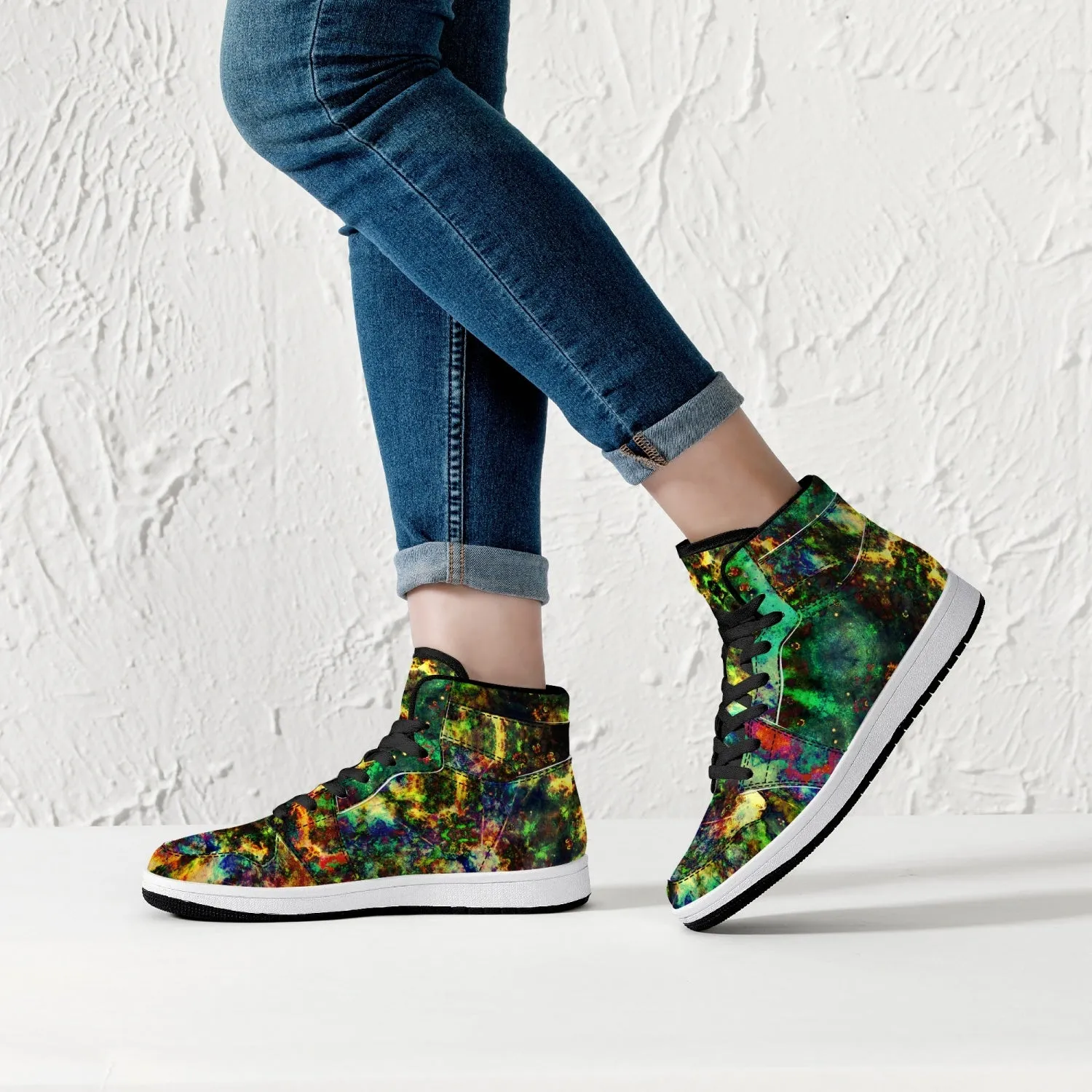 Xerxes Psychedelic Split-Style High-Top Sneakers