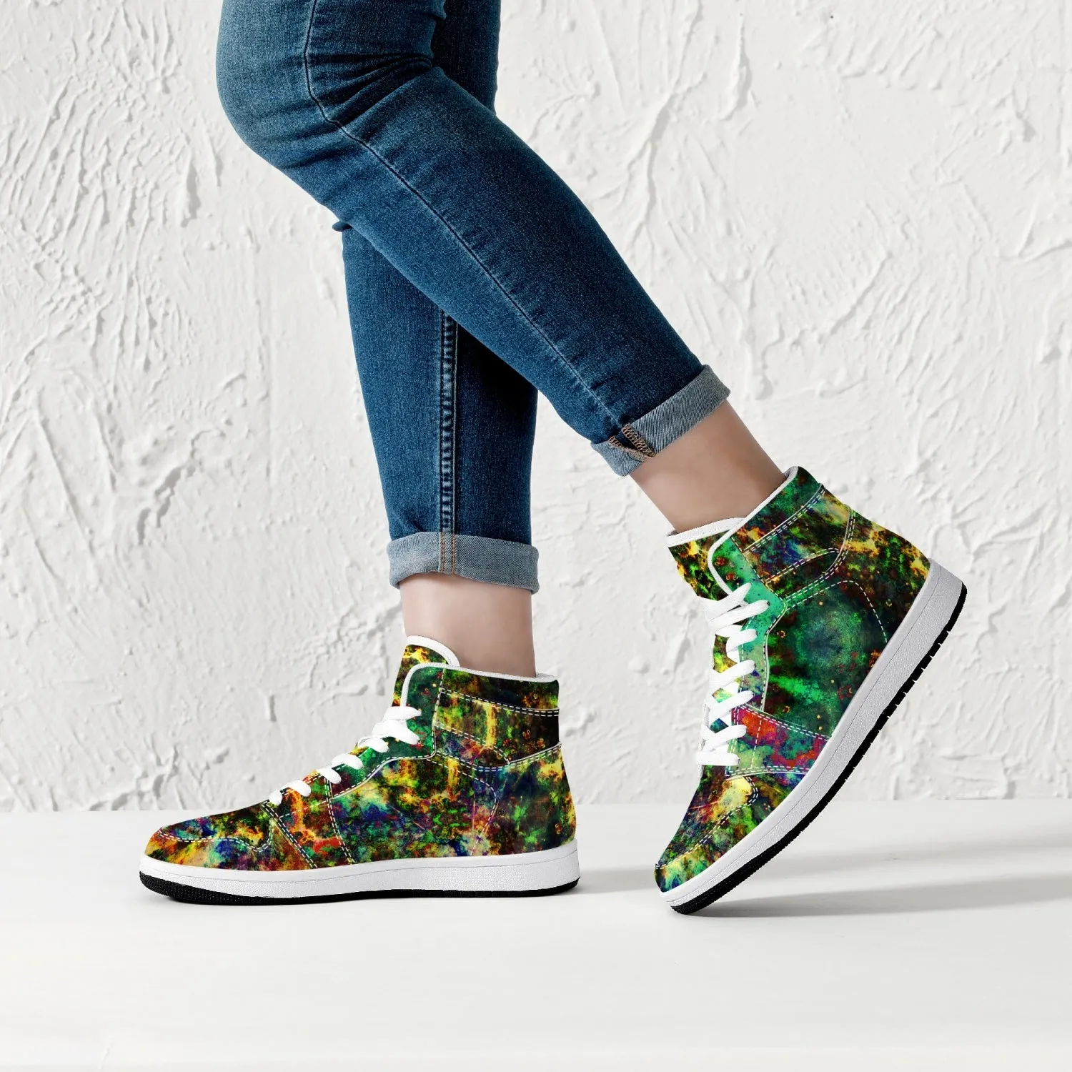 Xerxes Psychedelic Split-Style High-Top Sneakers
