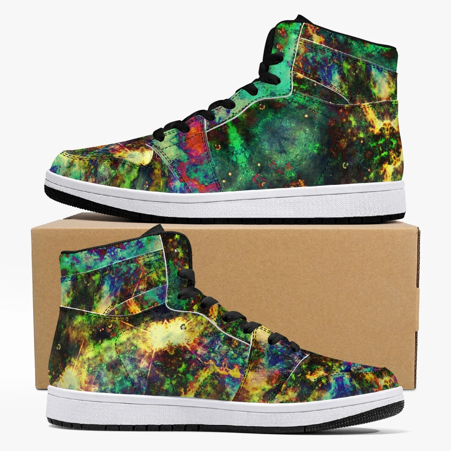 Xerxes Psychedelic Split-Style High-Top Sneakers
